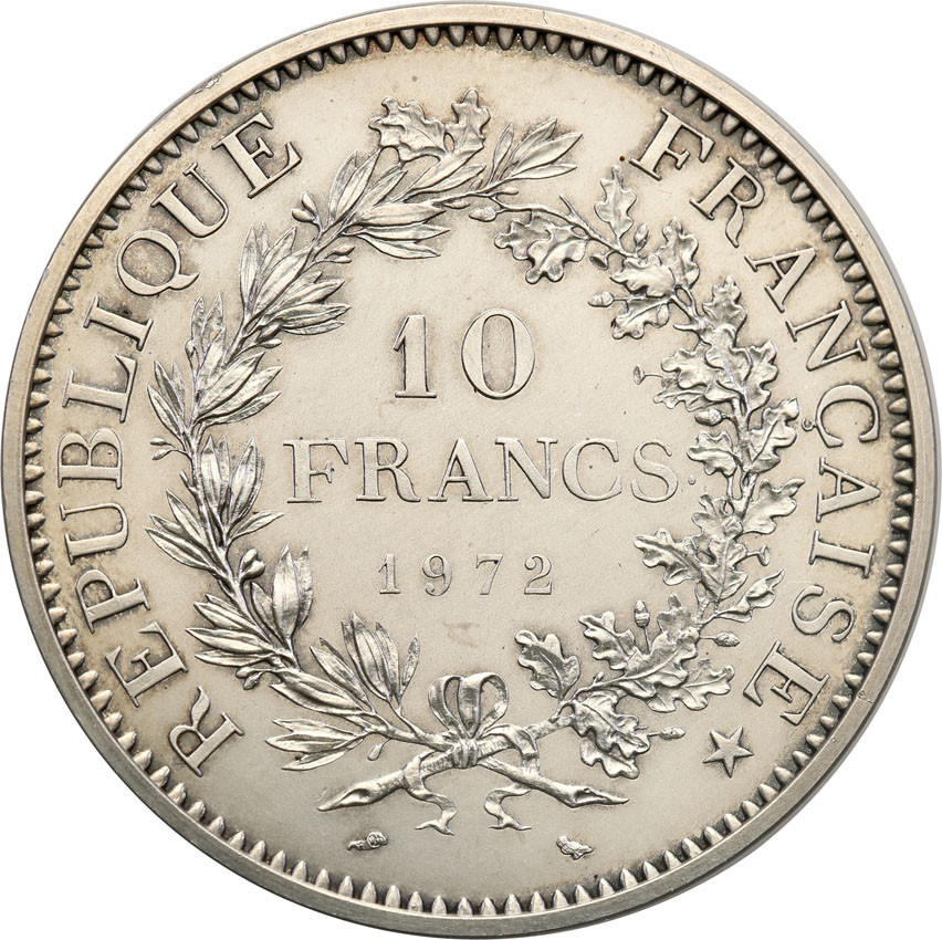 Francja. 10 franków 1972 (Piedfort)